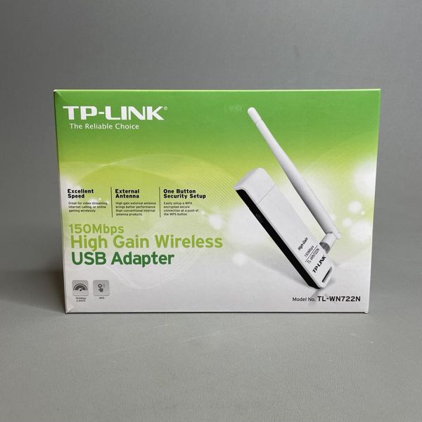 Сетевой адаптер WiFi TP-Link TL-WN722N USB 2.0 (ант. внеш. съем) 1ант.