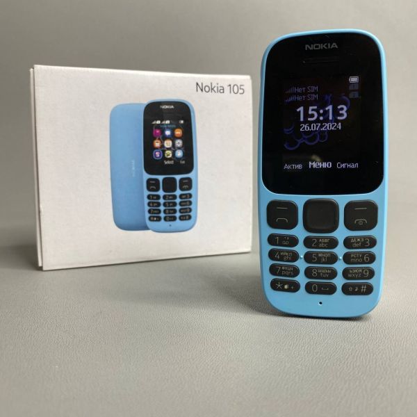 Tелефон Nokia 105 Dual sim 2017, 2 SIM, голубой