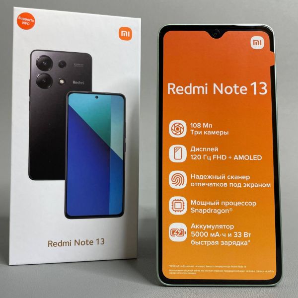 Смартфон Xiaomi Redmi Note 13 4G 8/128 ГБ RU, Dual nano SIM, mint green