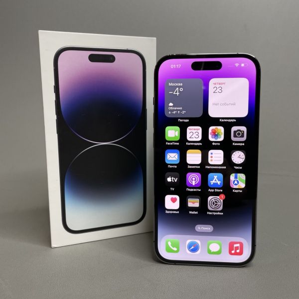 Смартфон Apple iPhone 14 Pro 256 ГБ, Dual: nano SIM + eSIM, глубокий фиолетовый