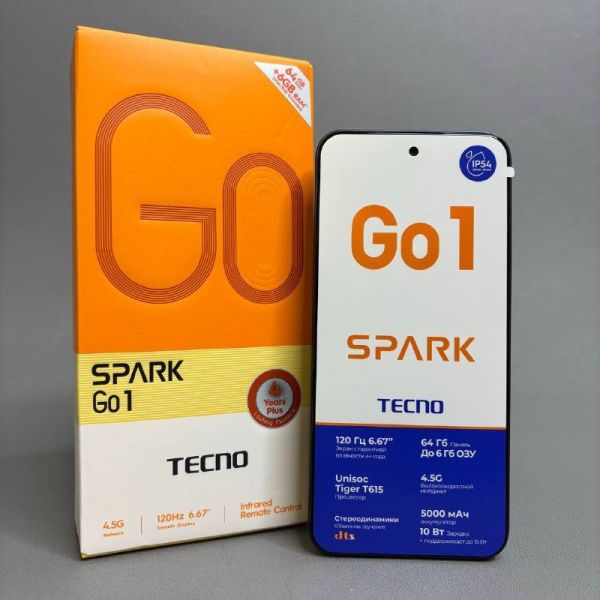 Смартфон TECNO Spark Go 1 3/64Gb, черный