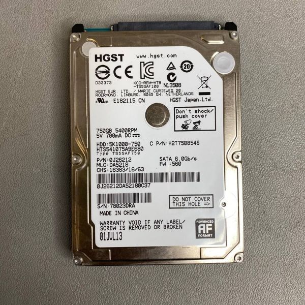 Жесткий диск HGST 750 ГБ HTS541075A9E680